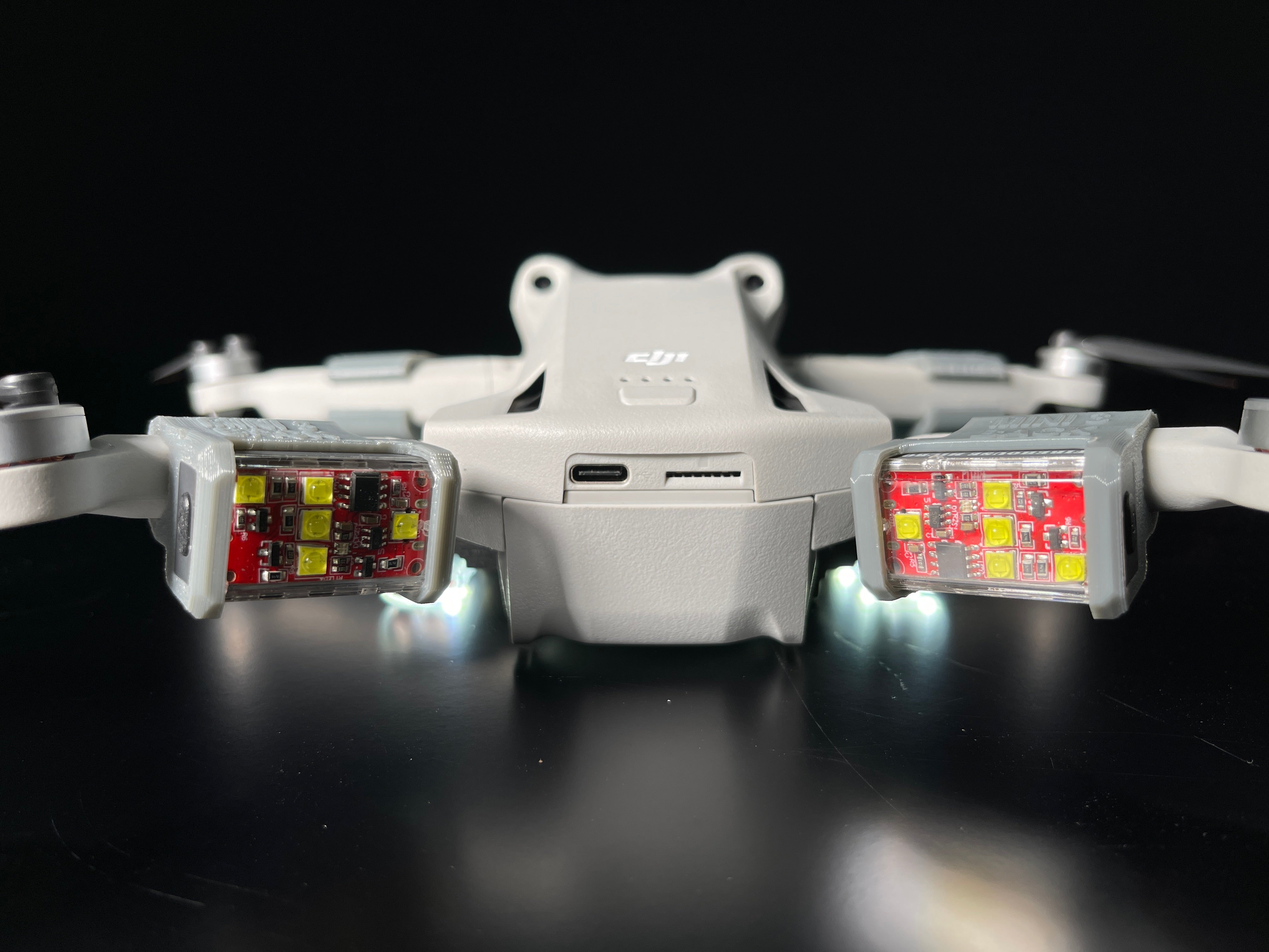 DJI Mavic Mini 3 Arm Mounted Strobe Light Kit w/ Strobes (set of two) - REAR FACING FireHouse Florida Drone Supply DJI Mavic Mini 3 Arm Mounted Strobe Light Kit w/ Strobes (set of two) - REAR FACING